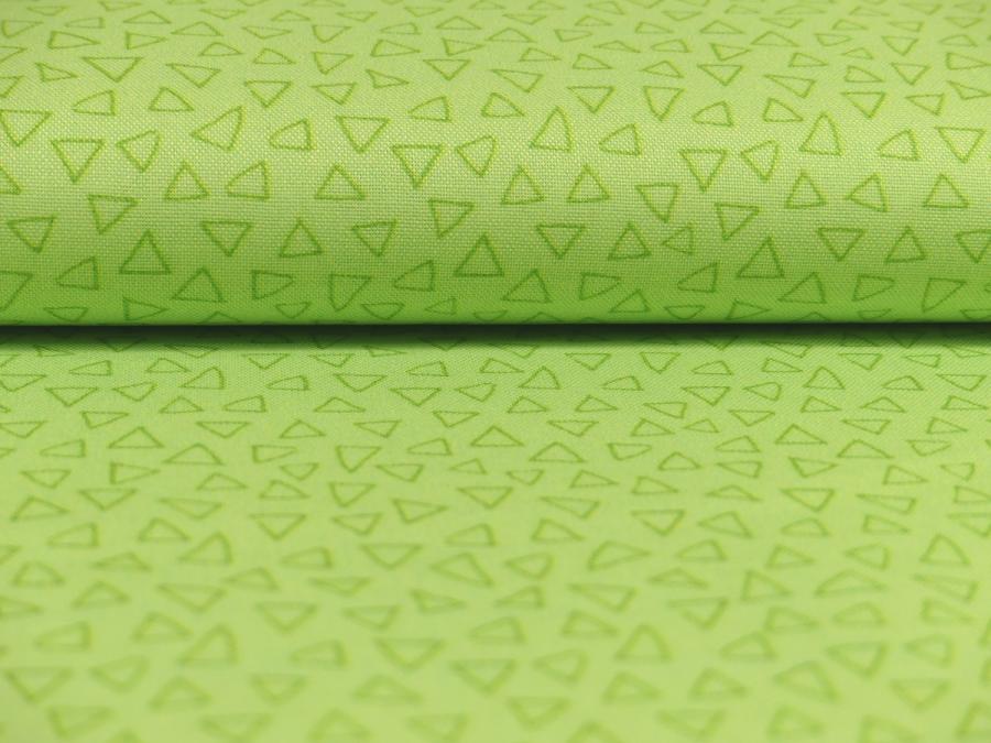 Frogtastic Patchworkstoff von Benartex Ton in Ton Dreiecke grün hellgrün
